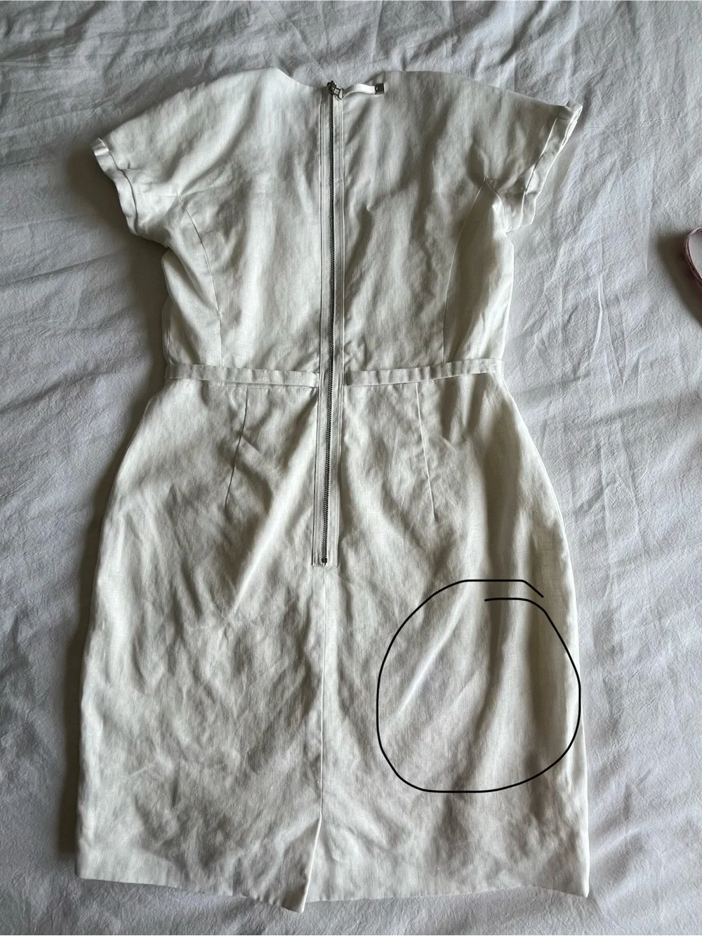 Sandra Angelozzi 100% Linen White Square Neck Dress Fully Lined EU 36 US 6 - Picture 16 of 16